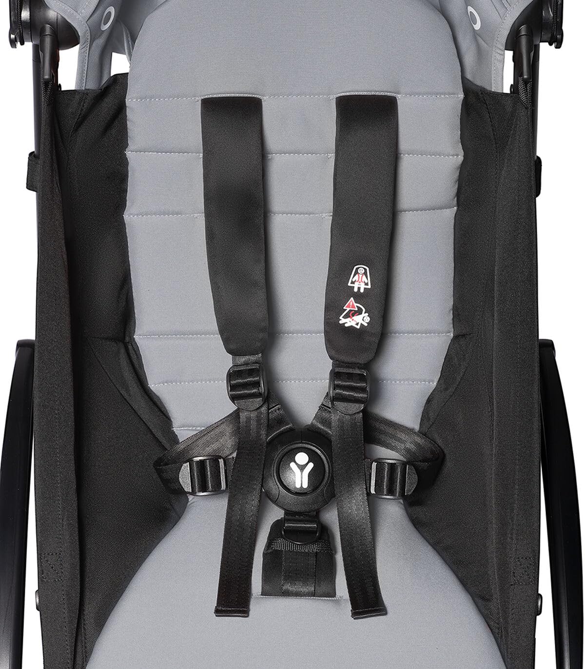 Babyzen YOYO² Stroller Combo - Lightweight, Compact, Foldable Stroller- Multiple Recline Positions, Travel Friendly, 5 Point Harness - Includes White Frame with seat Cushion and Matching Canopy (Stone)