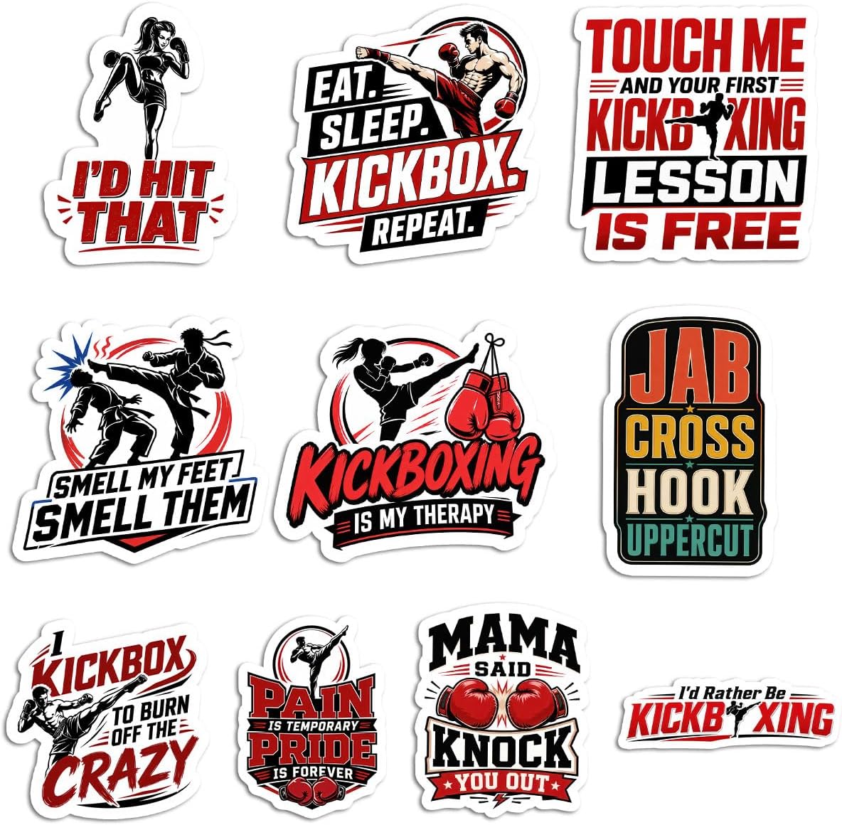 Vybonz Kickboxing Stickers Martial Arts Combat Sport Decal Pack