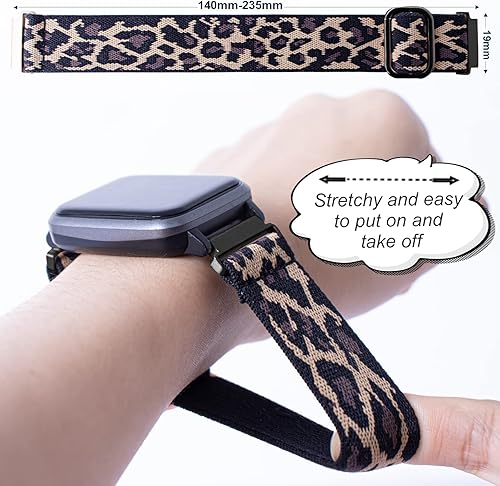 Miniatura 3 de Correa elástica de nailon compatible con el reloj Veryfitpro ID205L, correa de repuesto elástica de 0.73 pulgadas para Blackview ID205LLetsfit