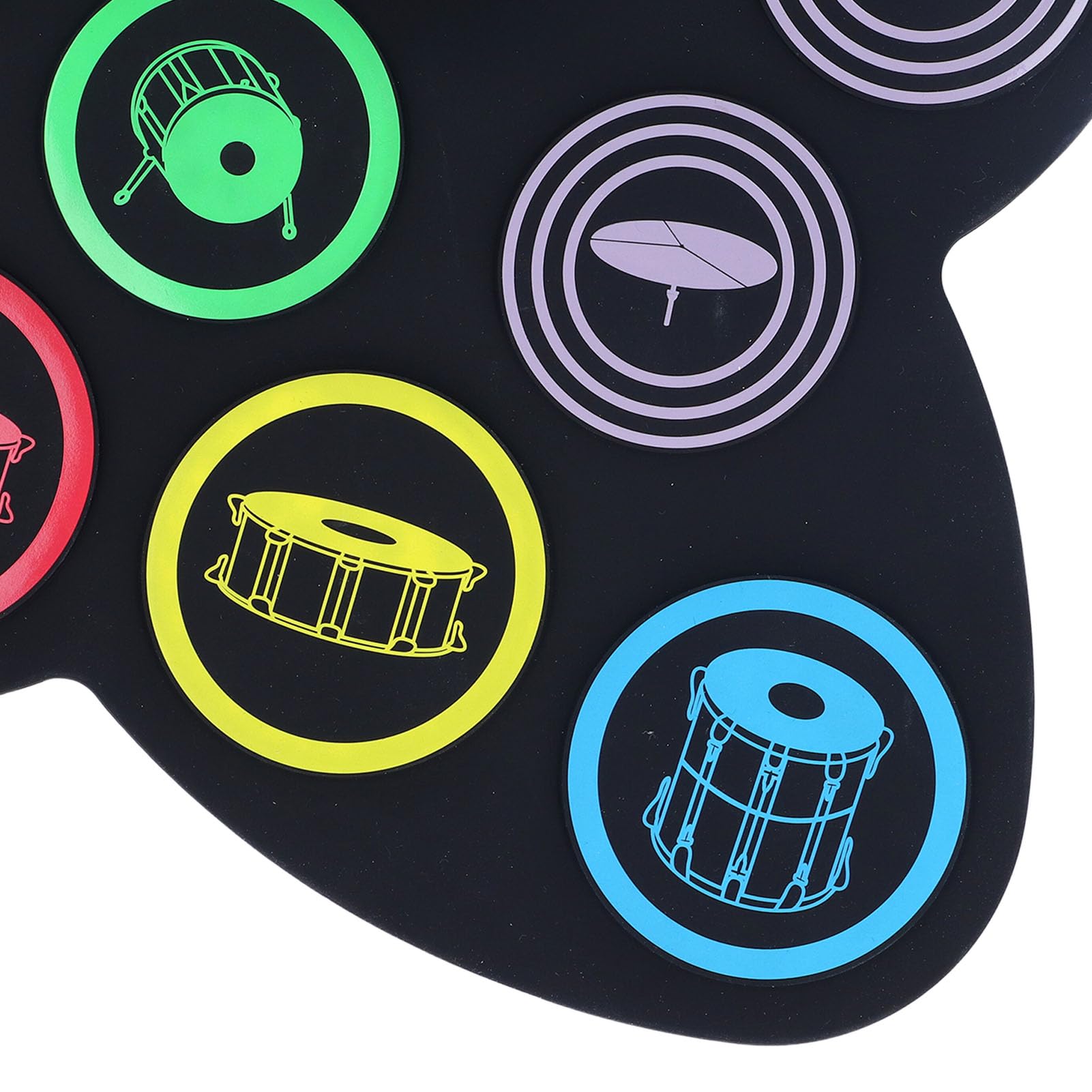 Batería Electrónica Enrollable, 7 Pads con Altavoz Incorporado y Grabación, Kit Portátil Recargable para Auriculares, for Práctica en Casa, Músicos Principiantes, Niños y Regalo Ideal