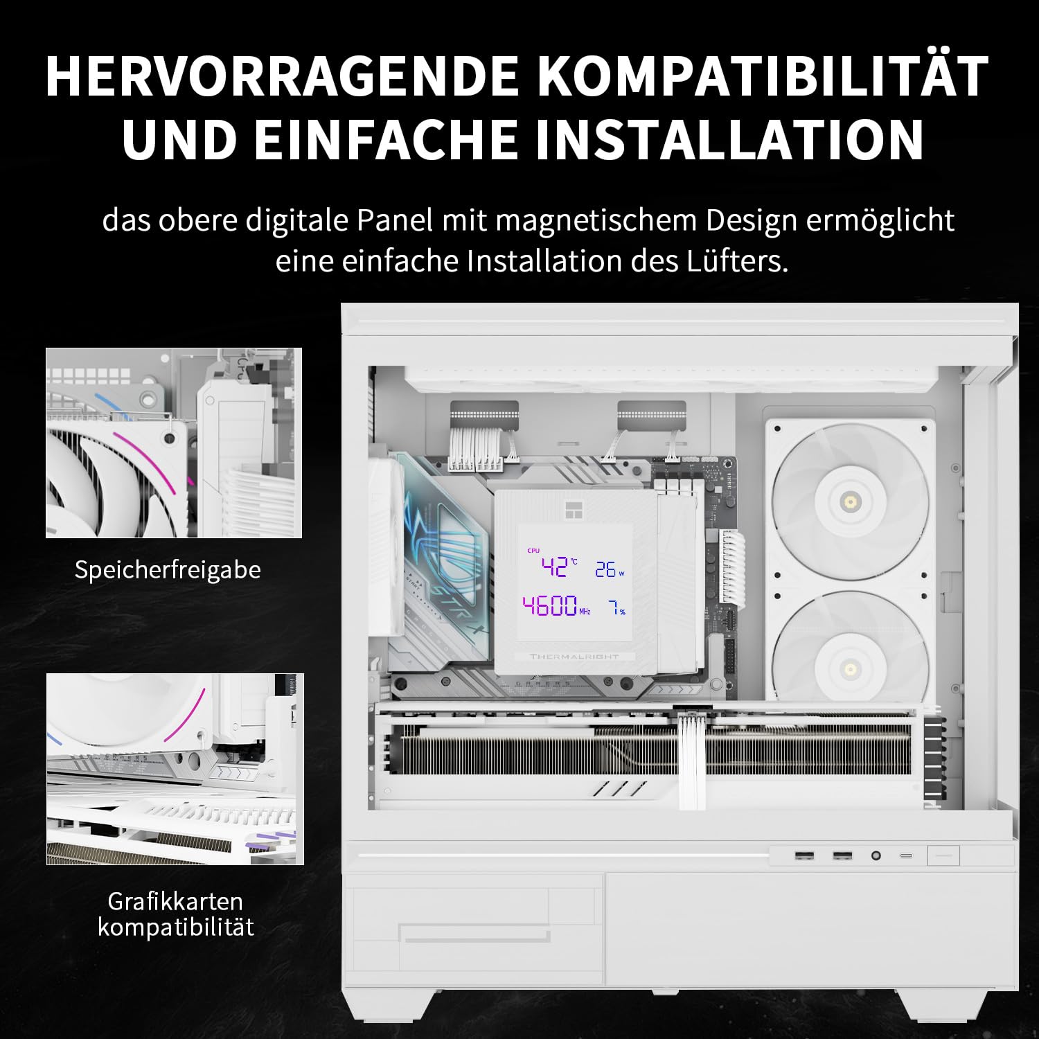 Thermalright Phantom Spirit 120 Digital SNOW CPU chłodnica powietrza, 7 heat pipes CPU, wentylator Dual 120 mm PWM, Digital Screen Top Cover, do AM4/AM5/Intel LGA1700/1851/1150/1151/1200, chłodzenie