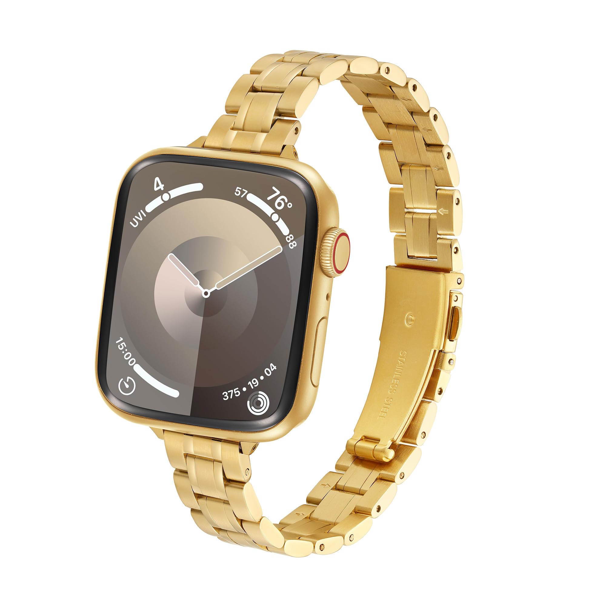 MRYUESG Compatible with Apple Watch Band for Women, Stainless Steel Metal Chain, Smart-Watch Link Bracelet Strap, Wrist-Band for i-Watch Series 10 9 8 7 6 5 4 3 2 1 SE