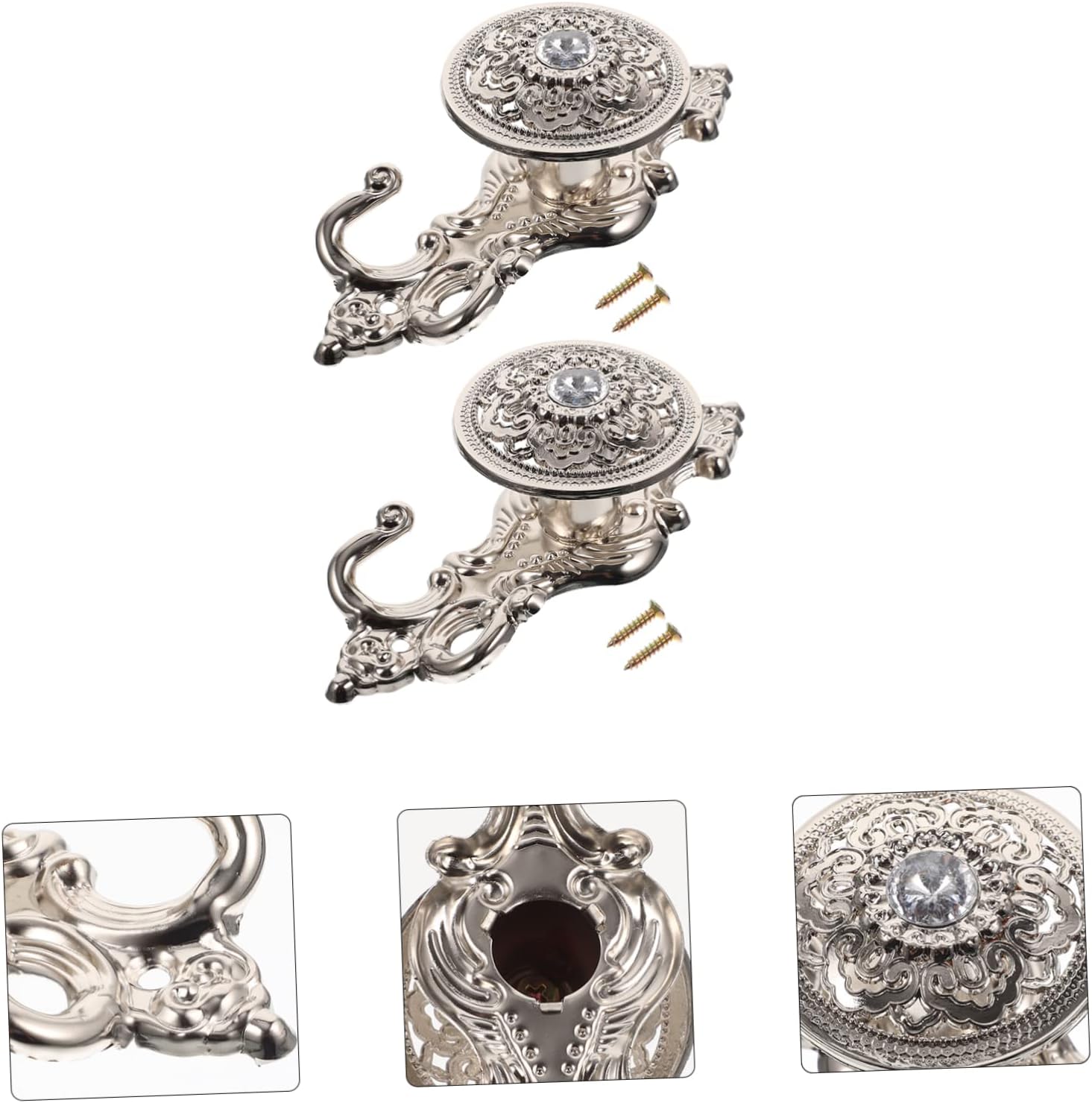 2pcs Alloy Decorative Curtain Hooks for Kitchen Window Holdbacks