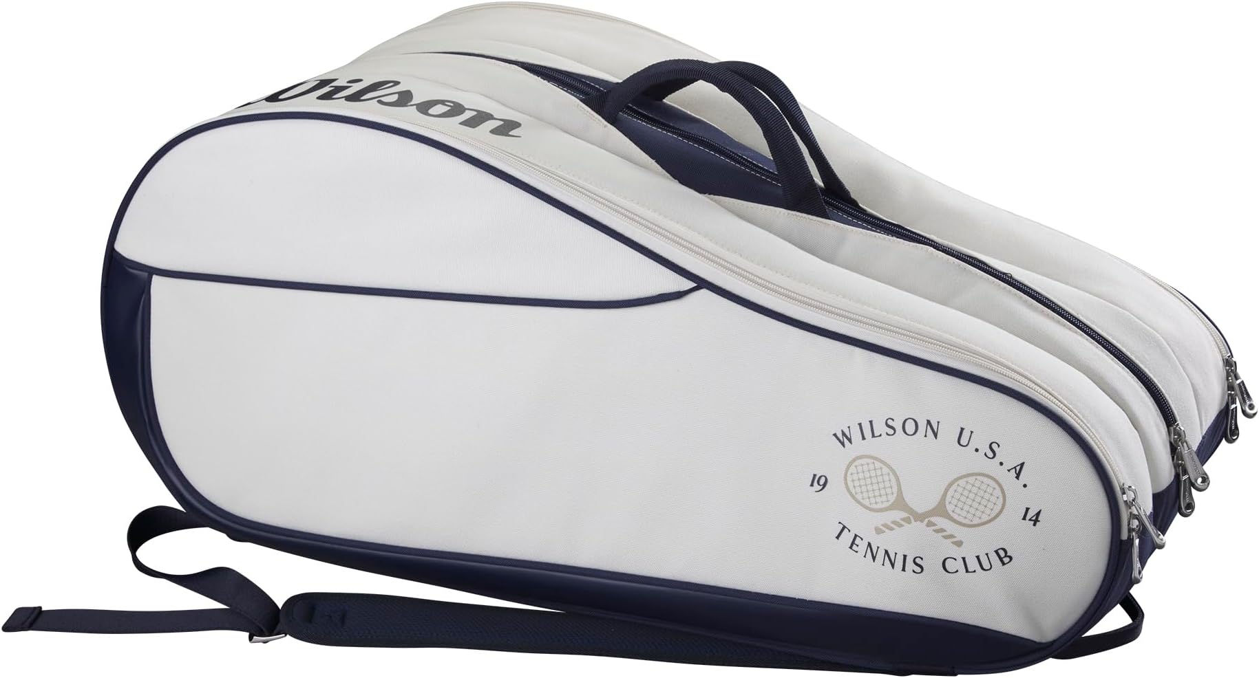 1914 Heritage Tennis Racket Bags - Cream/Dark Navy