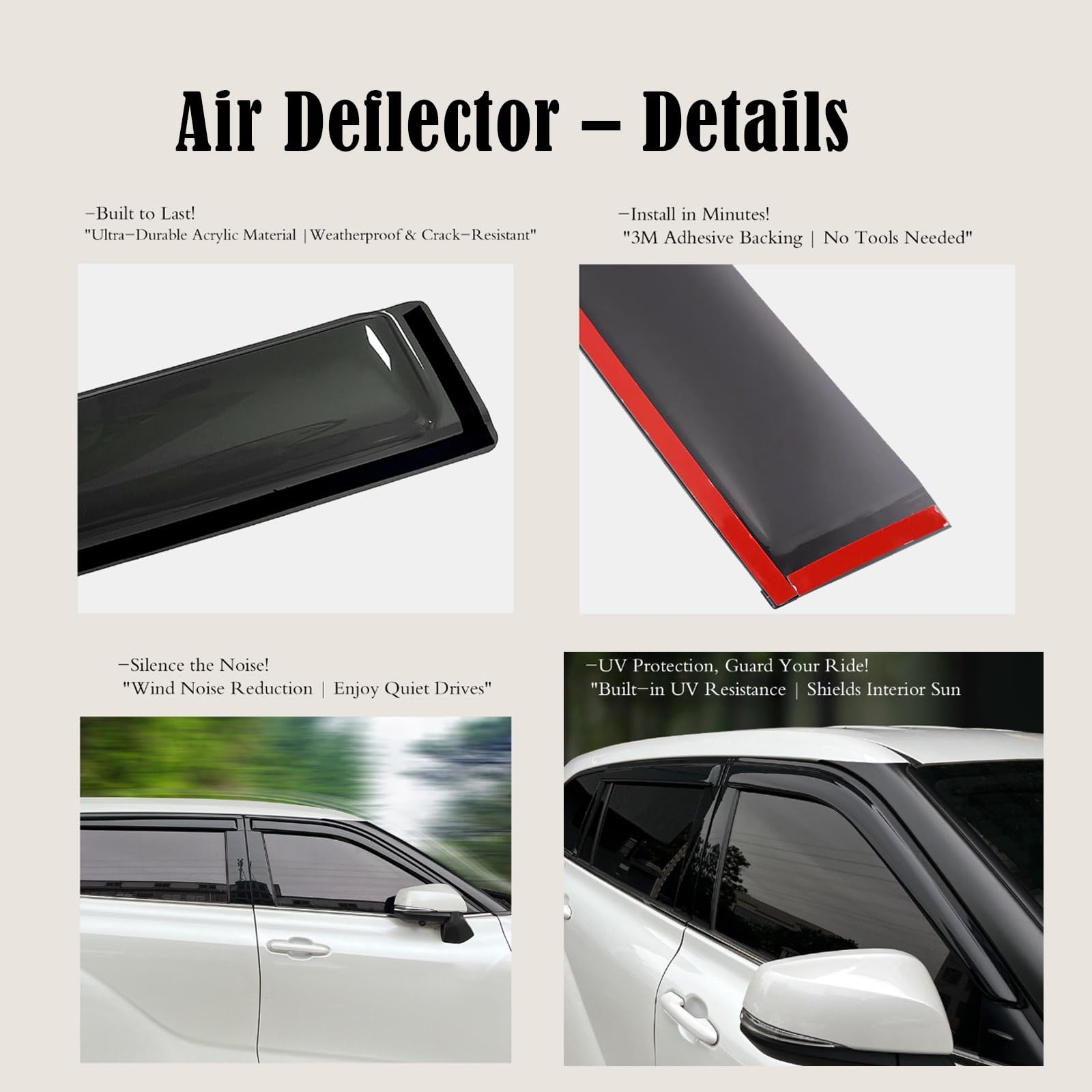 Compatibile con MITSUBISHI L-200 1998-2006 Double Cab Deflettori finestrini auto