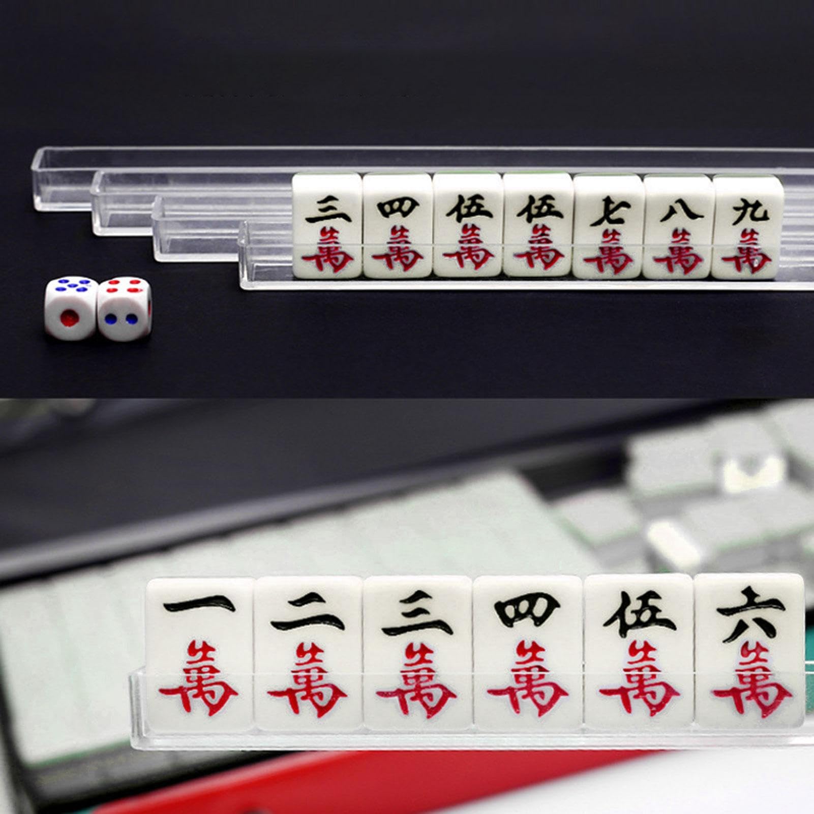 Mahjong Tiles Game pour le style chinois - 144pcs petite collection traditionnelle, cas de transport Durablies, kit de pièces compactes, boîte Ready Travel | Ensemble de de style chinois amusan
