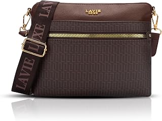 Lavie Luxe Women's Mono Quick Top Zip Crossbody Box Sling Bag | Ladies Purse Handbag | Gift for Women Price In India