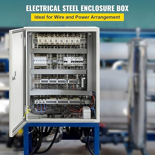 Miniatura 2 de VEVOR NEMA Caja de acero de 20 x 16 x 6 pulgadas, caja eléctrica de acero NEMA 4X, IP66 impermeable y a prueba de polvo, caja de conexiones