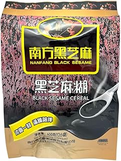 Nanfang Black Sesame Black Sesame Powder Cereal 12x50g, Original Cereal, 600g Total Weight
