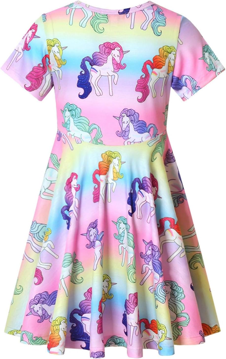 Unicorn Dresses for Girls Summer Swing Short Sleeve Casual Clothes for Kids - Image 2