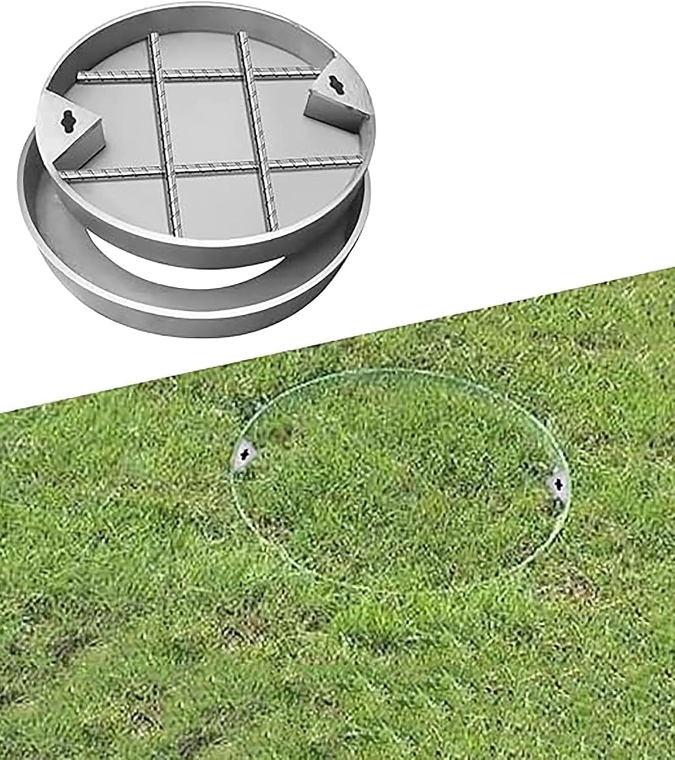 Panneau d'accès circulaire encastré en acier inoxydable trappe visite 70cm