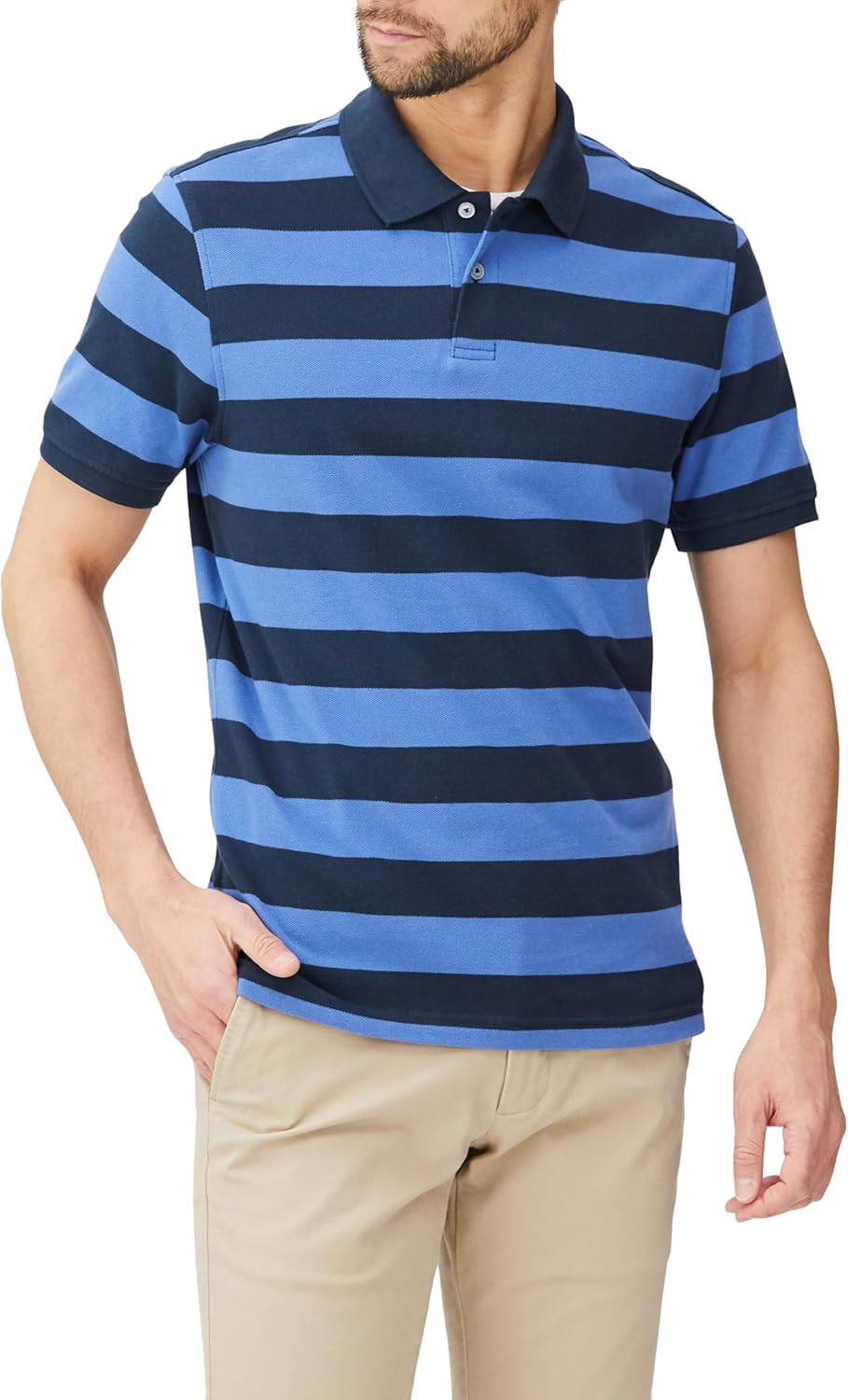 Amazon Essentials Men's Polo Shirts Short Sleeve, Slim-Fit Cotton Pique