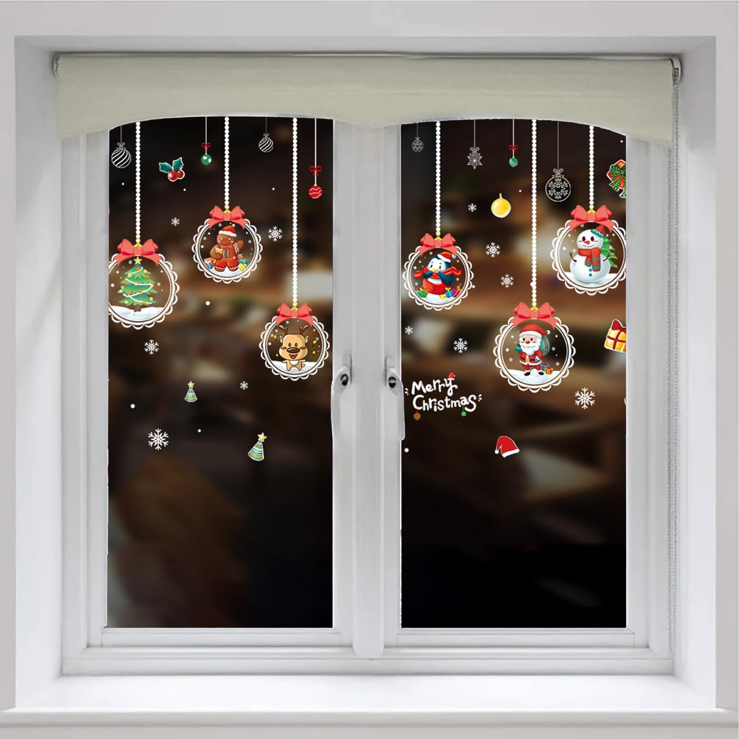 Amazon.com: Christmas Window Clings Decorations Large Christmas Cute ...