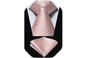 Charming Rose Gold Tie for Men, Elevate Your Style with Plaid and Woven Details