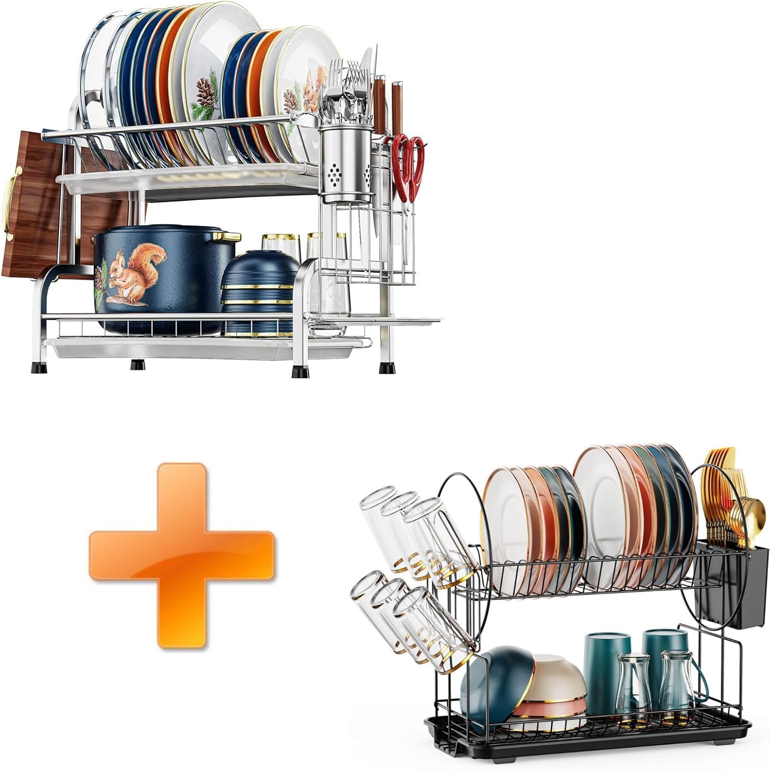 Amazon.com - iSPECLE Dish Drying Rack, 304 Stainless Steel 2-Tier Dish ...