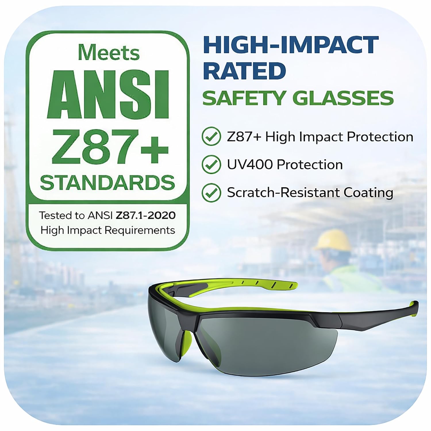 Z-Force 20-205 Series ANSI Z87 Ultra-Flexible Safety Glasses Polarized Lens