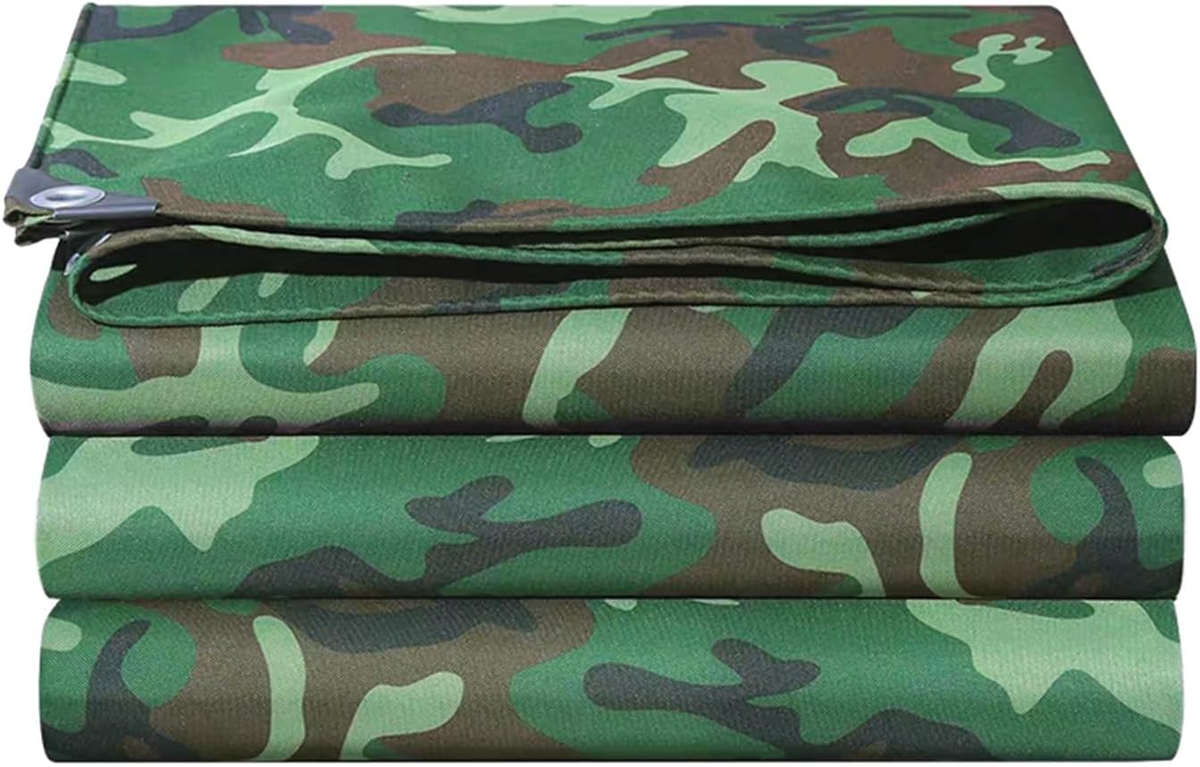 Tarp Sheet Cover with Reinforced Grommets 3x5m 4x6m Green Canvas Tarpaulin, Foldable, Suitable for Reinforced Edges of Roofs, Camping, Patios, Pools, Boats(1x3m)