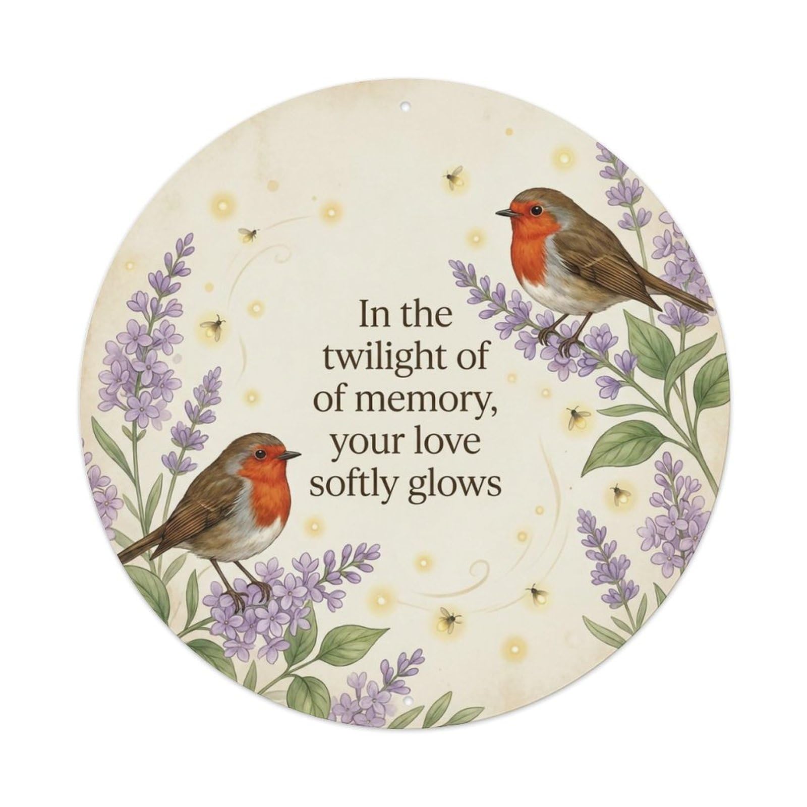Okahys 8X8inch(20X20cm) European Robin Garden Sign Heaven Love Twilight Metal Tin Sign