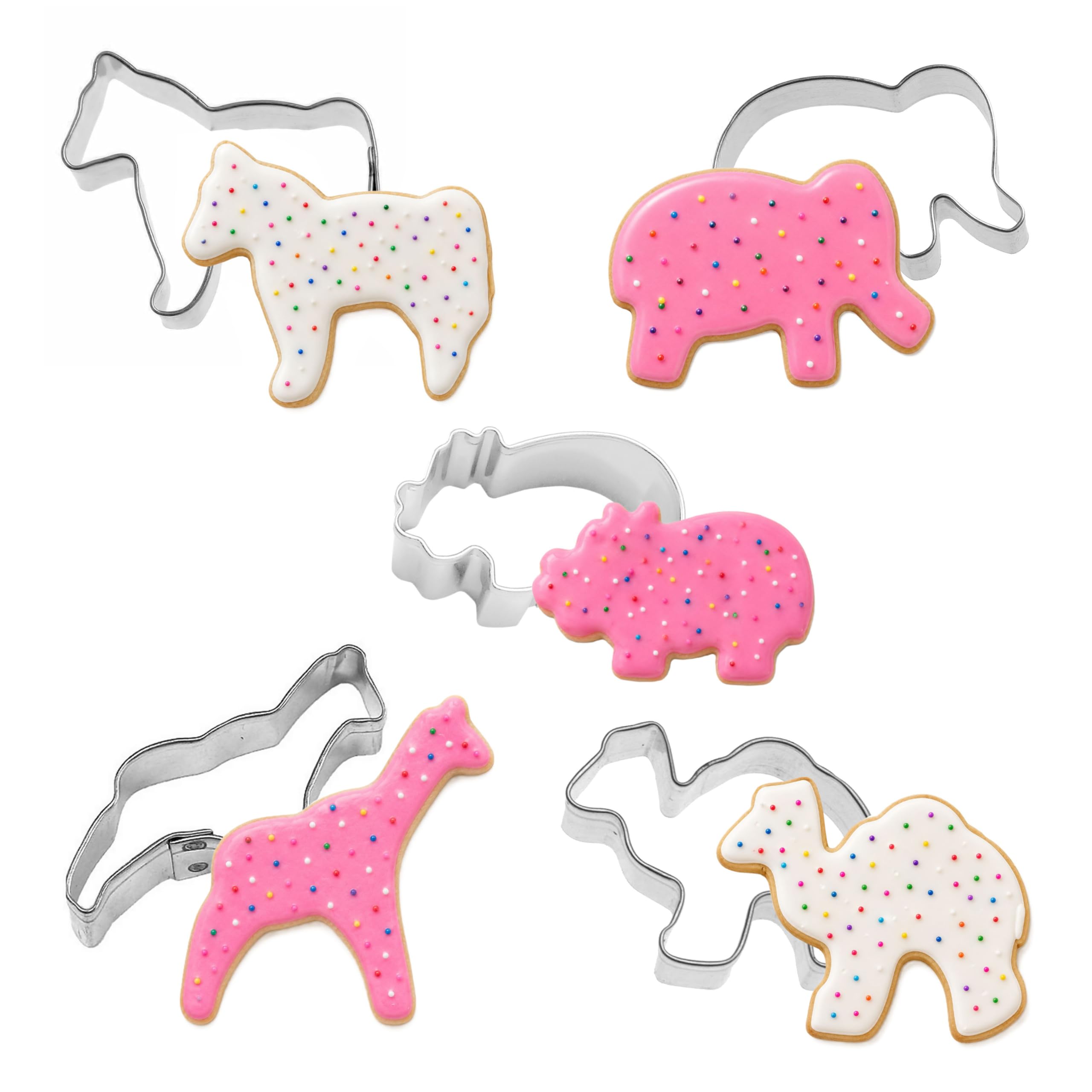 The Cookie Cutter Shop - Juego de 5 cortadores de galletas de acero chapado en estaño