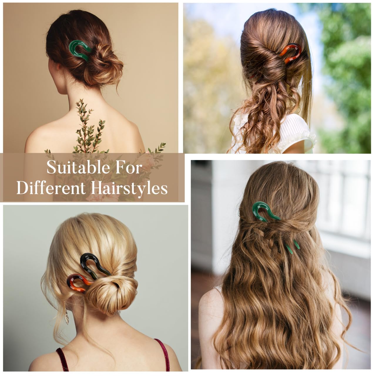 French Hair Pin 3 Pcs U Shaped Hair Forks for Buns Pc Accessories for Women Pins for Daily Wear and Special Occasions Decorative Stick Set