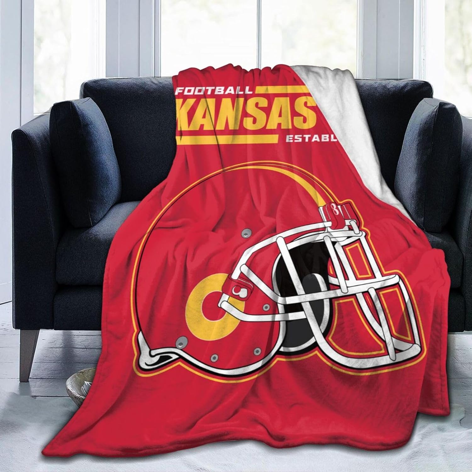 Kansas City Flannel Throw Blankets 50" x 60", Lightweight