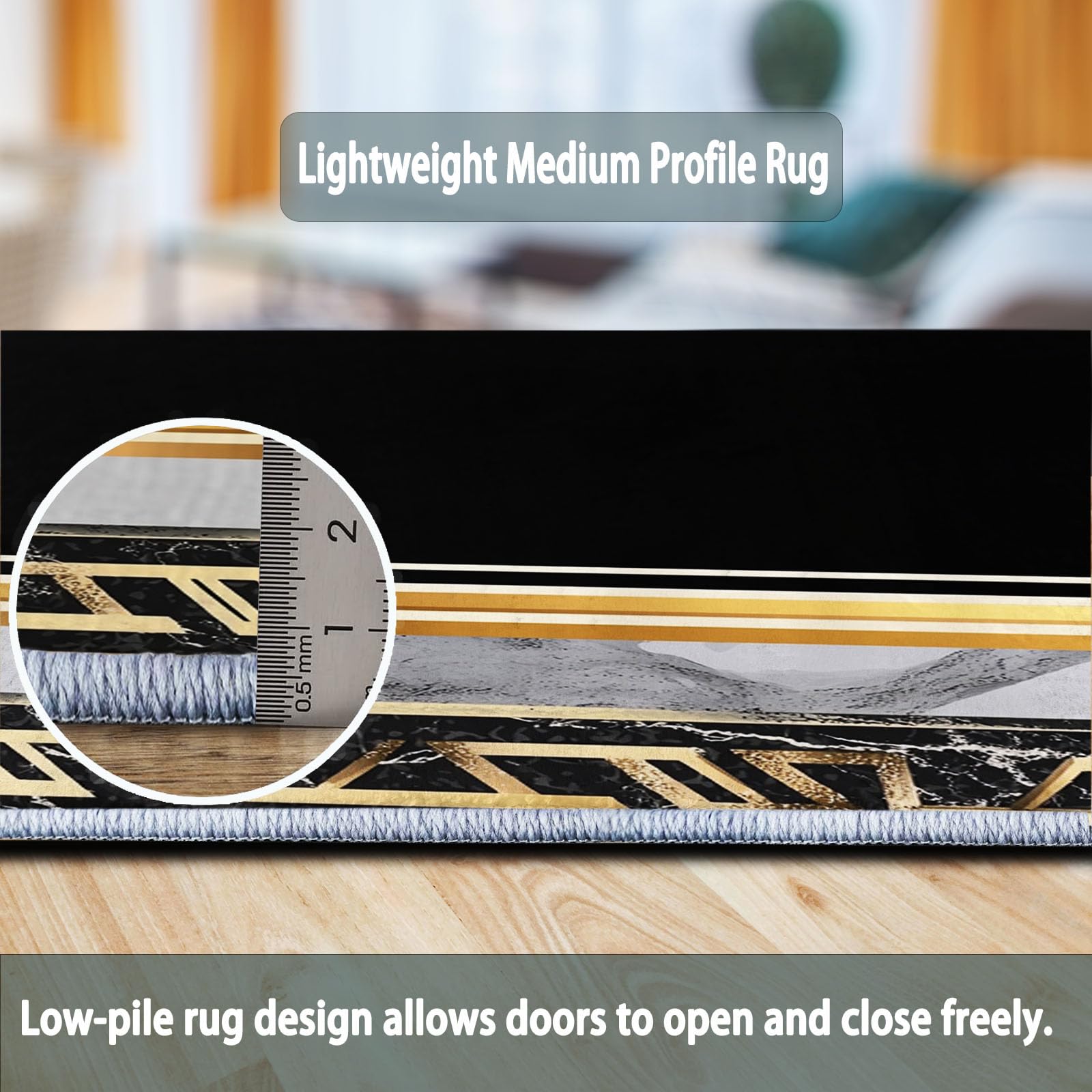 Tapis Salon 140 x 200 cm Luxe Minimaliste Doux Poils Courts