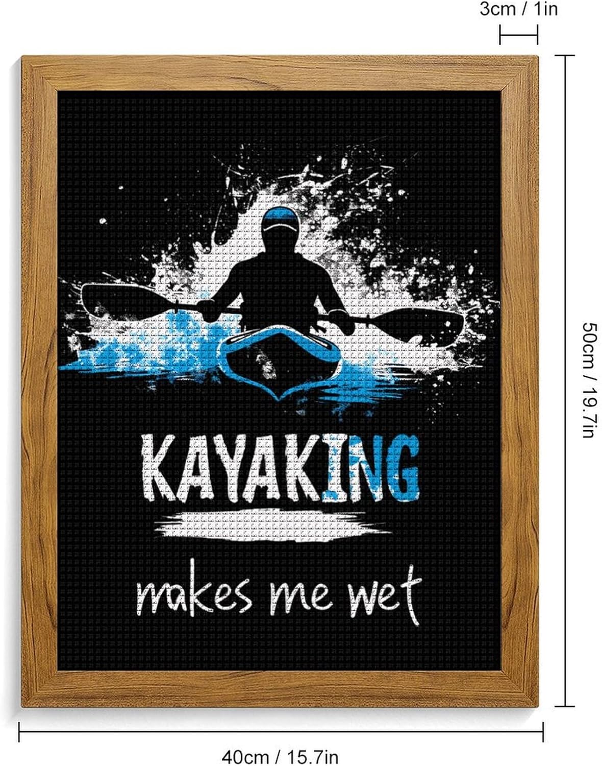 Kayaking Makes Me Wet Diamond 5D Painting Kits with Frame DIY Full Round Drill Gem Art Crafts for Home Wall Decor 16 X 20in Yellow Wood 40 * 50cm