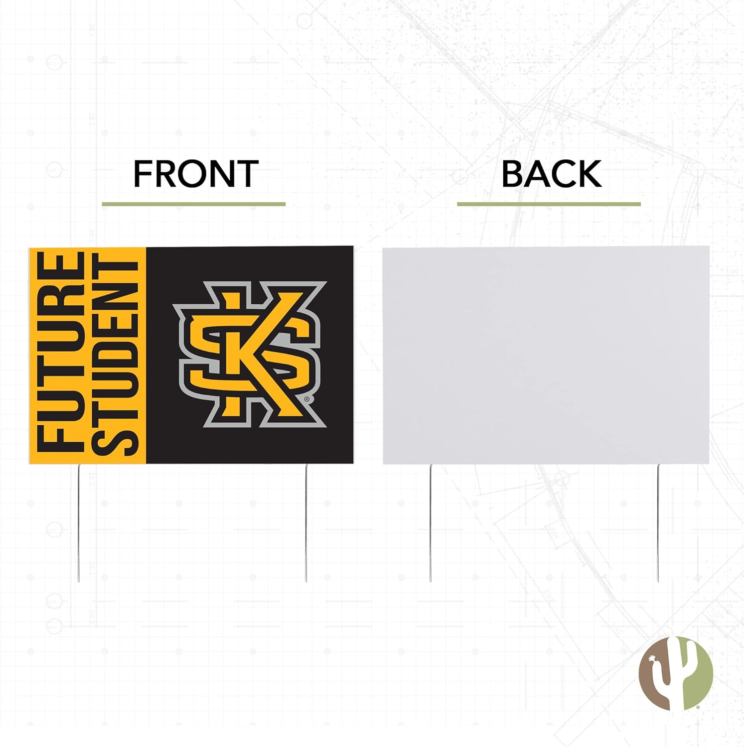 Desert Cactus Kennesaw State University Owls 12x18" Graduate Graduation Celebration Yard Sign Graduates Outdoor Lawn Display with Stakes (Grad Sign 4)