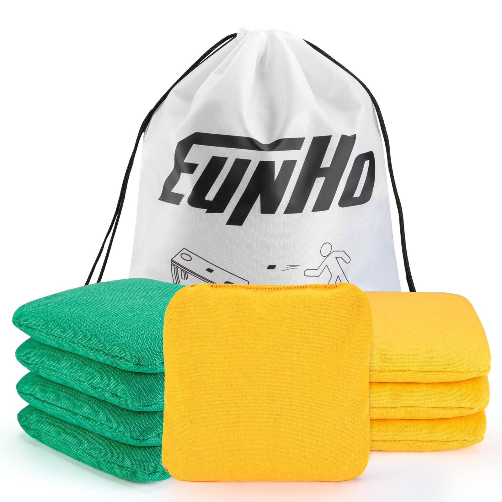 EunHo Cornhole Bags Set of 8 Regulation Size & Weight Corn Hole Bean Bags Official Professional All Weather for Tossing Game with Carry Case