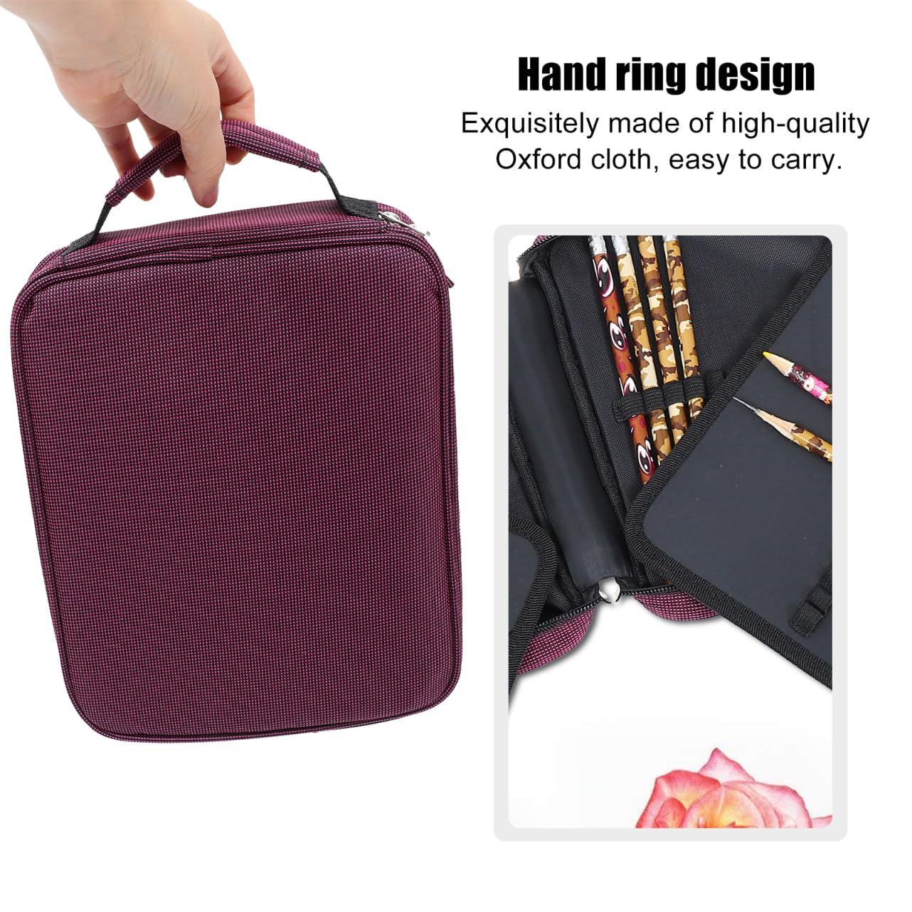 Uonlytech Astuccio Portamatite Grande Capacità Cerniera per Studenti | Astuccio Semplice, Pochette in Frosted Cloth, Decorazioni Scuola, per Organizzare Matite da Disegno