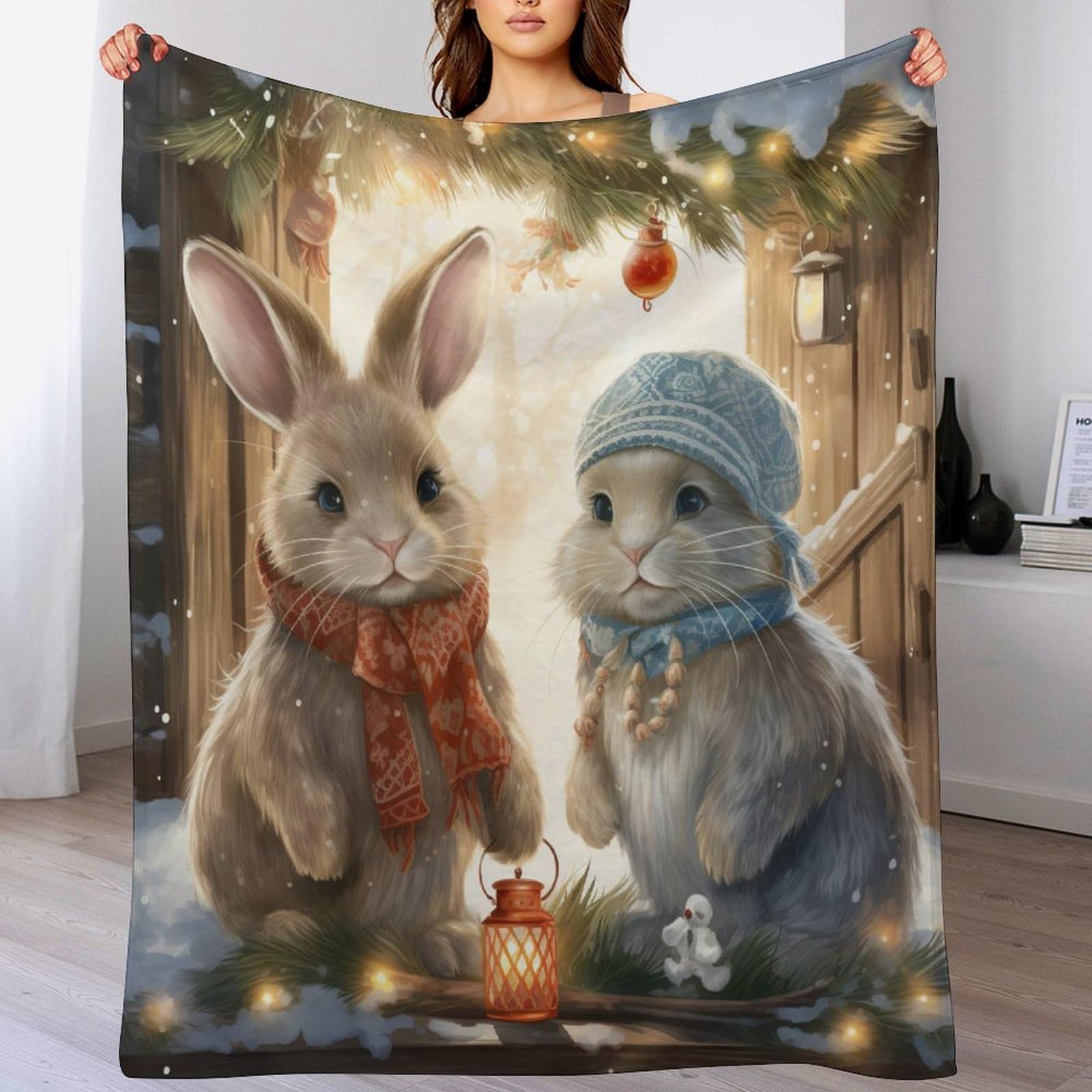 Couverture lapin légère pour stopper le froid sur votre lit ou sofa