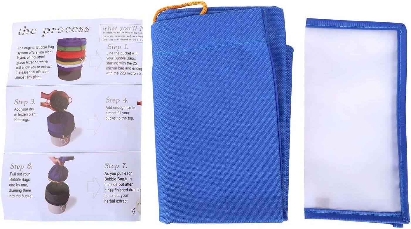 Pro Essence Extractor Kit Ice Bubble Hash 5-Gallon Bag with Pressing Screen(Blue 220 hash bag+Pressing Screen)