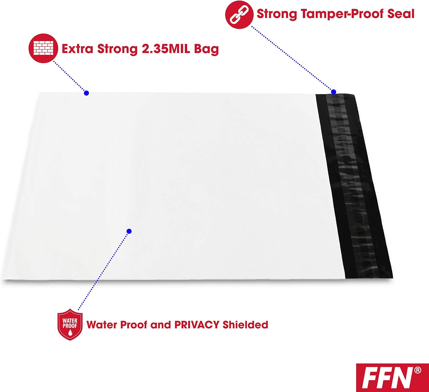 500 Pcs 9x12 Poly Bag 2.35MIL Mailer Envelopes Shipping Bags, Self Adhesive, Waterproof, and Tear-Proof Postage Poly-envelopes, Privacy Shielded