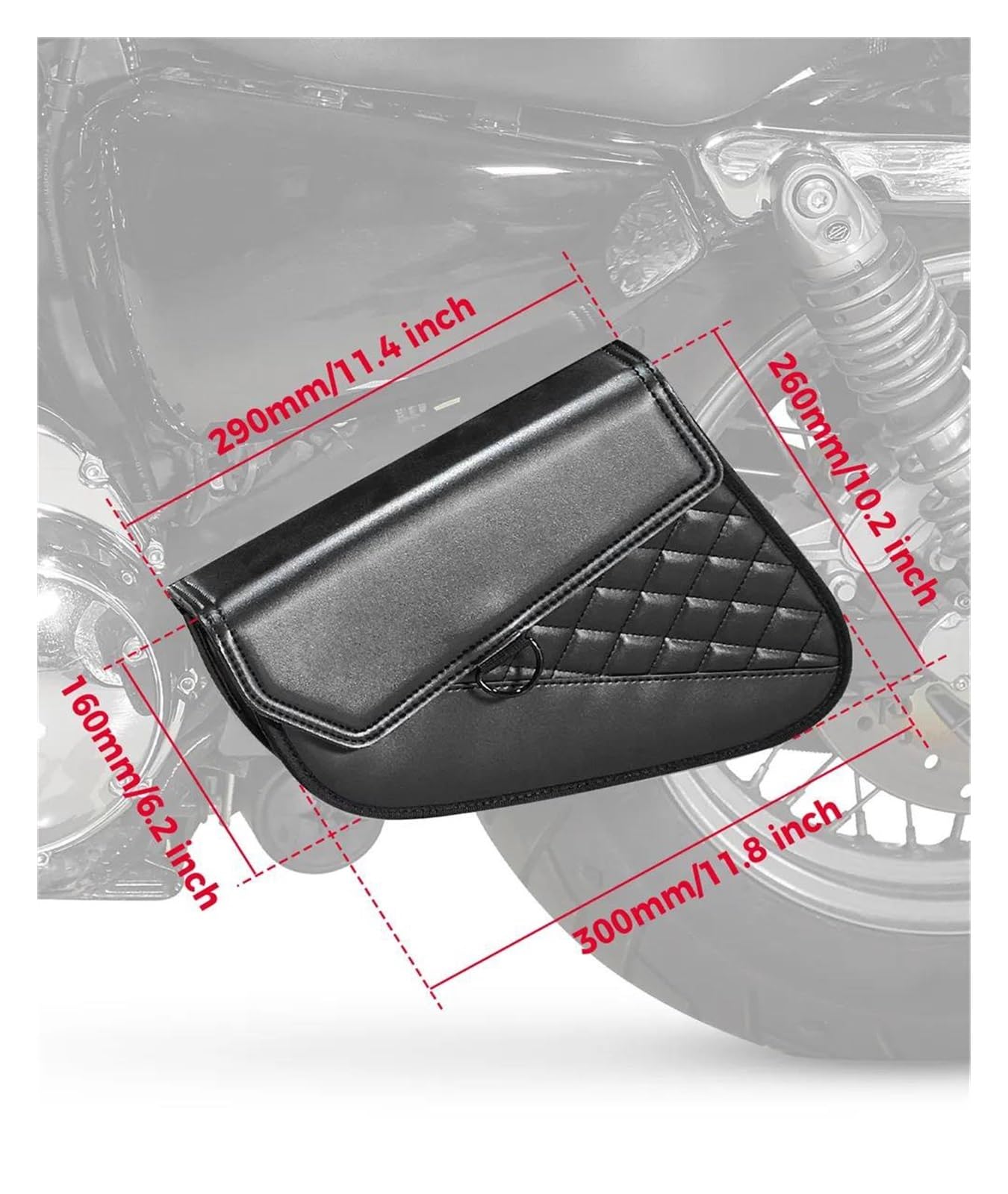 Josietomy Sacoche Cavalière Moto En Cuir PU - Sac Latéral Étanche Amovible Avec 2 Sangles