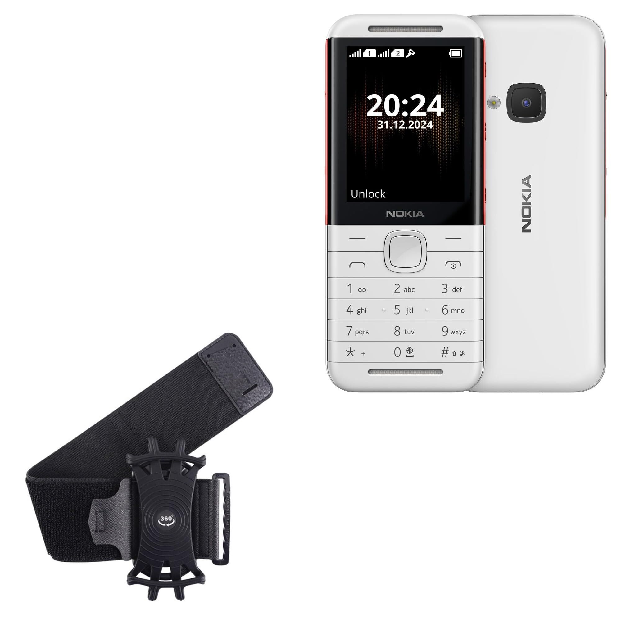 BoxWave Holster Compatible with Nokia 5310 (2024) - ActiveStretch Sport Armband, Adjustable Armband for Workout and Running - Jet Black