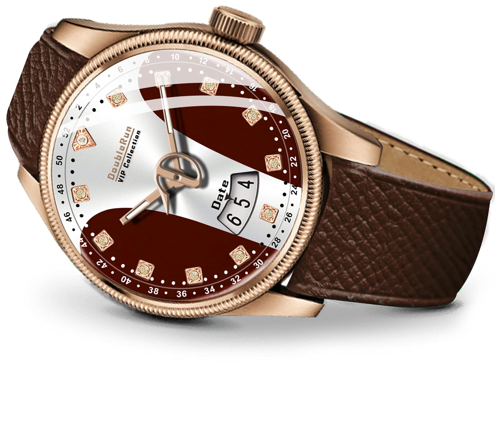 DOUBLERUN 10014_3D Glass Date Display Dial Leather Belt Analog Watch - for Men (B0BTWZK5LK) Amazon Price History, Amazon Price Tracker