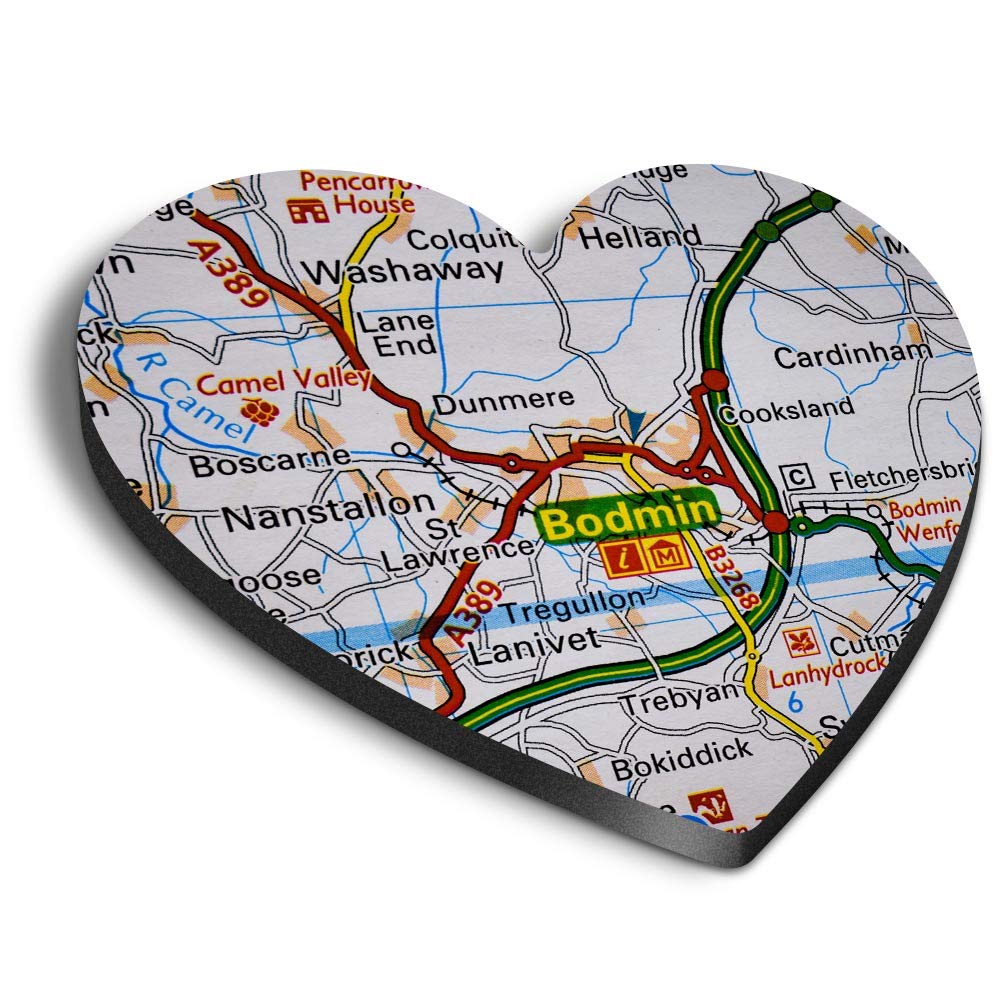 Destination Vinyl Ltd Multicolor 1 X Heart Mdf Magnets - Bodmin England Travel Uk Gb 44412