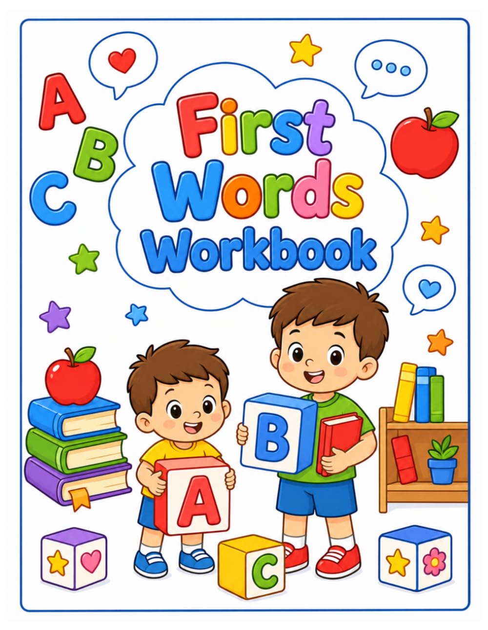 First Words Workbook: Fun Letter Tracing, Vocabulary Building & Early Learning Activities for Preschool and Kindergarten