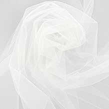 4Meters Tulle Fabric, White Sheer Mesh Fabric for Wedding Decorations, Gift Wrapping, DIY Crafts, and Home Decor, Soft and Lightweight Chiffon Material with Easy Cut Feature