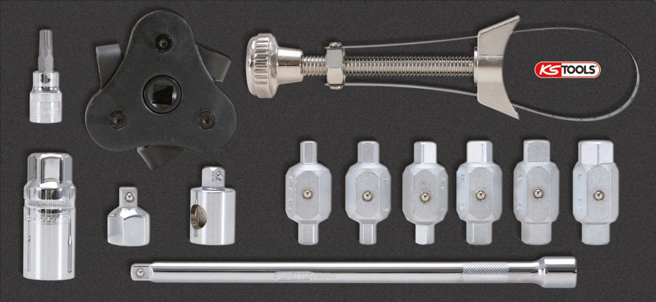 KS Tools 150.9300 - Pack de 13 piezas con filtros de aceite y tornillos de vaciado de aceite