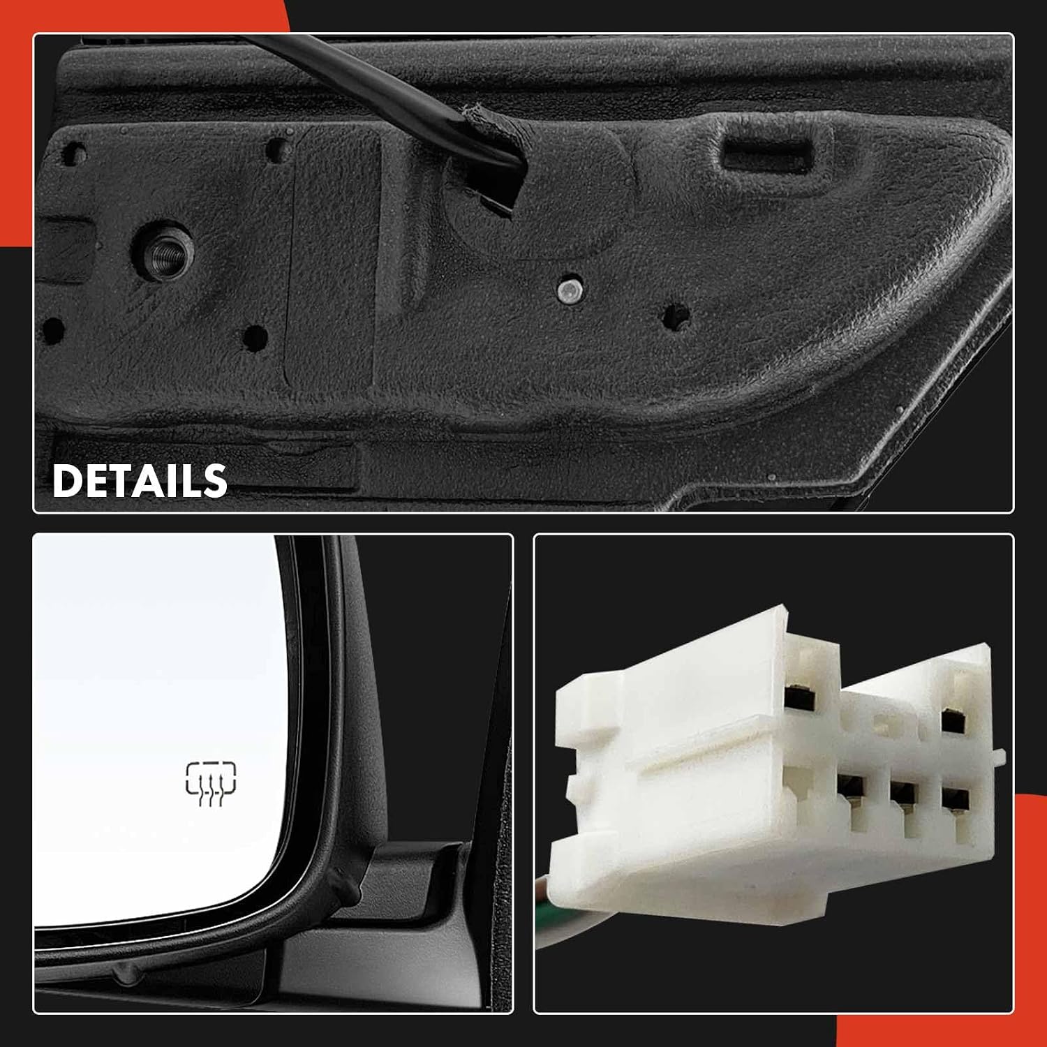 A-Premium Driver Side Power Door Mirror, Compatible with Dodge Grand Caravan 2011-2020 & Chrysler Town & Country 2011-2016 - Heated Manual Folding Black Outside Rear View Mirror - Replace# 5113409AL