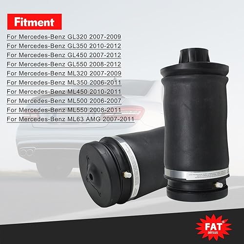 Miniatura 4 de Bolsos traseros del resorte de suspensión del aire para Mercedes-Benz W164 X164 W166 GL450 GL550 GL550 GL320 ML320 ML350 ML450 ML450 ML500 ML550