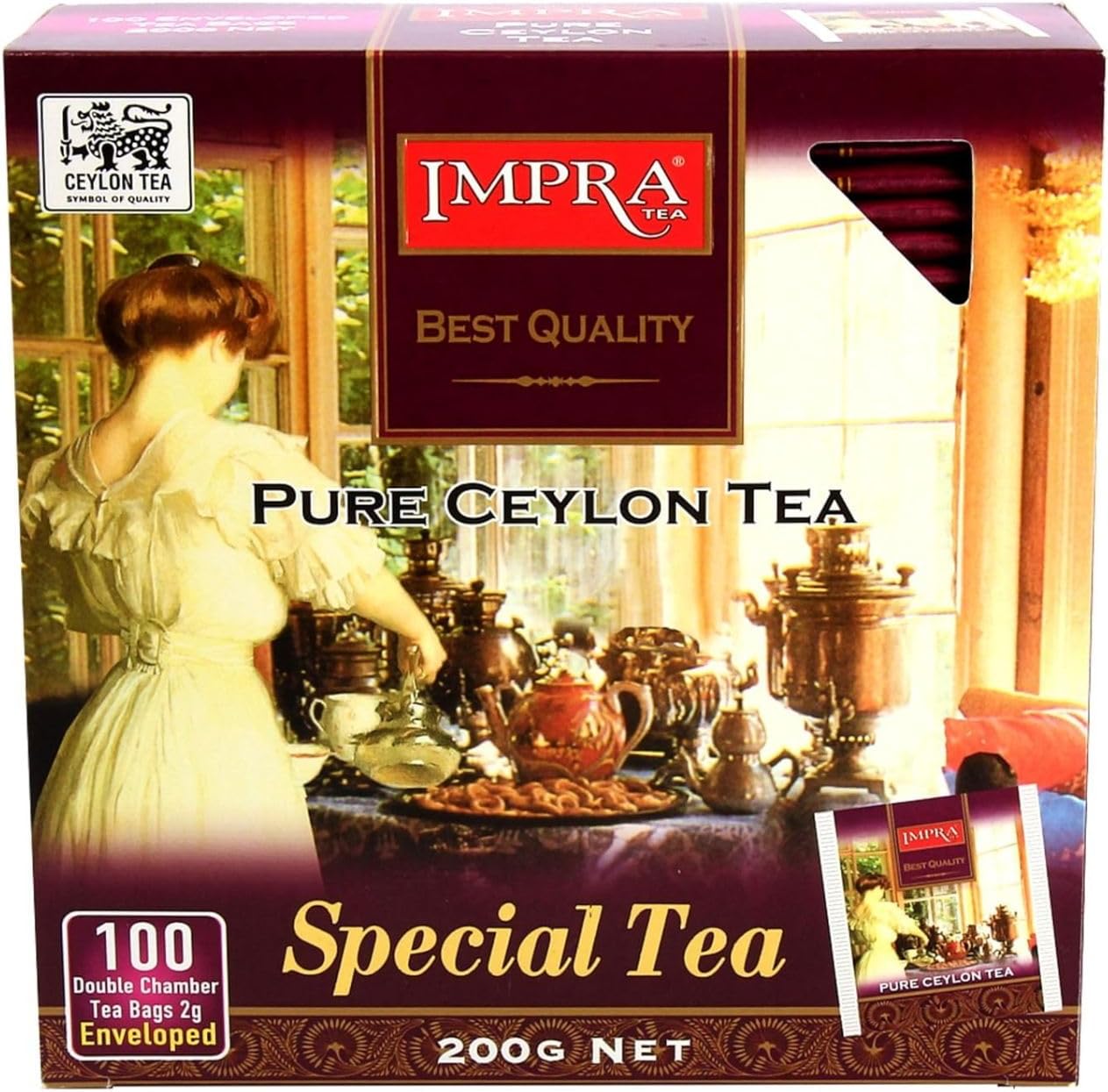 Special Black Tea โ 100 Count Premium Ceylon Tea Bags โ Individually Wrapped for Freshness, 7.05 oz (200g)