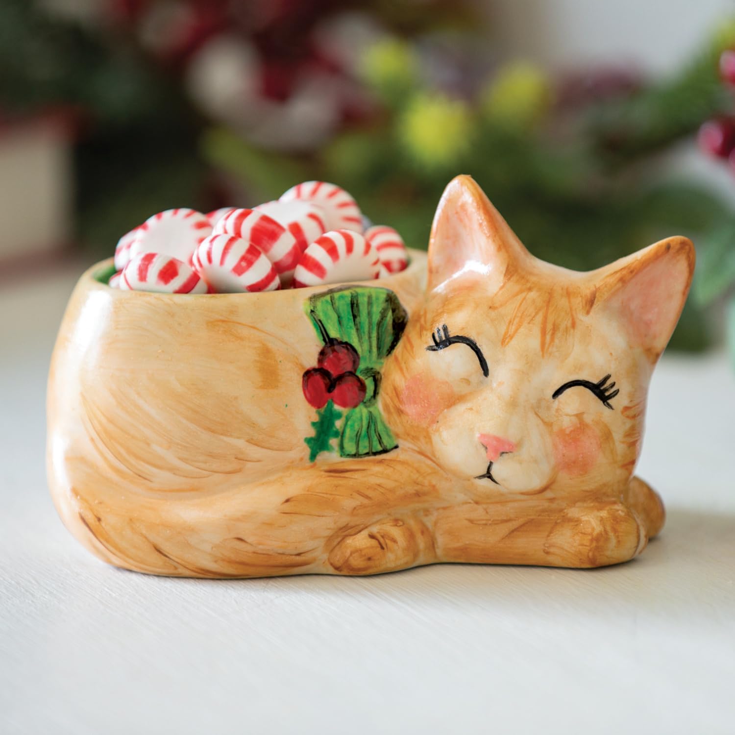 MindWare Paint Your Own Cat Dish – Figurines de peinture en porcelaine pour enfants, adolescents et adultes à partir de 8 ans – Comprend 12 peintures et 2 pinceaux