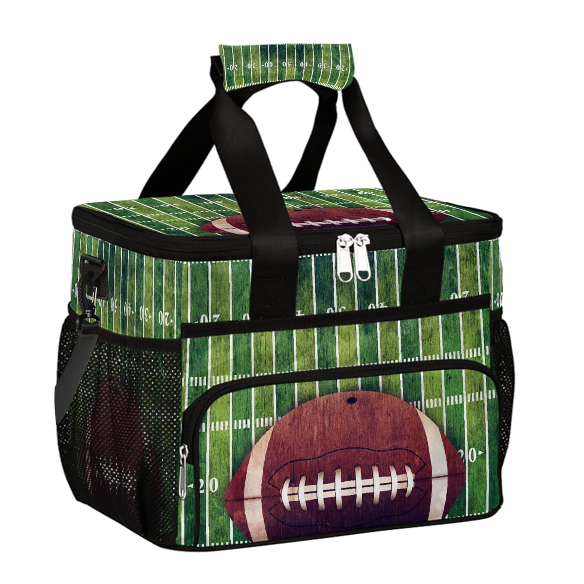Mexpekil Borsa termica riutilizzabile a prova di perdite, per sport, football americano, picnic, campo da calcio e palla, borsa termica per donne, uomini, lavoro, campeggio, spiaggia, ufficio, 24