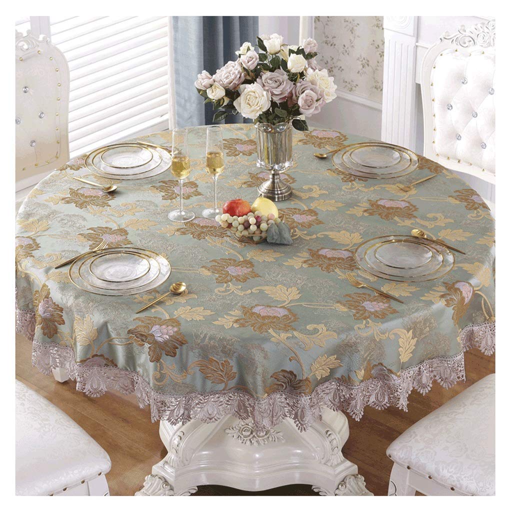 Nappe jacquard en relief ronde 240cm anti-plis pour table de restaurant