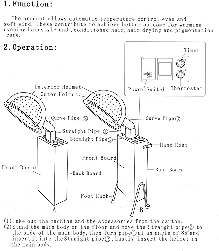 Miniatura 7 de Secador de pelo con capucha  1150 vatios  M-1040  Accesorios de peluquería y estilista  HOTLINE BEAUTY