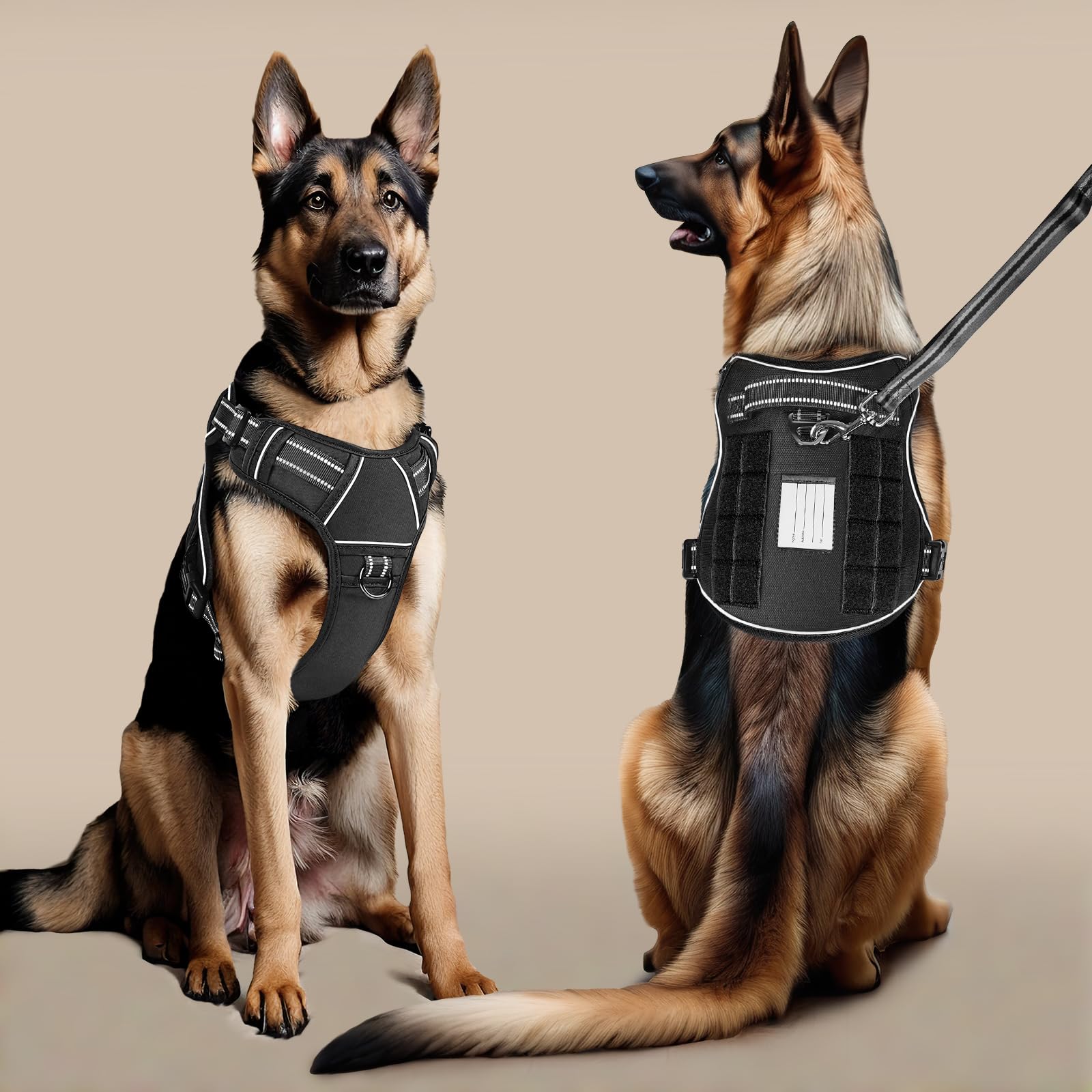 HEELE Dog Harness, Tactical Dog Harness with Molle Panel - Image 4