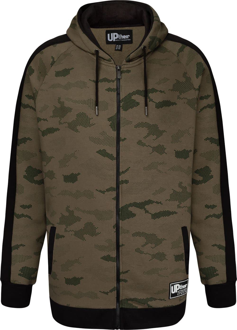 Uptheir Mens Whirlwind Zip Through Hoody - Green - M