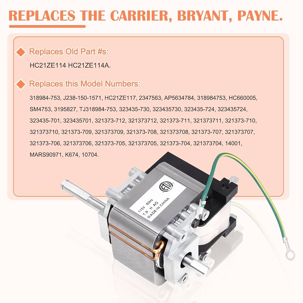 ｙhrsh Hiorucet 318984-753 Inducer Motor Kit, Draft Inducer Motor